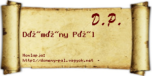 Dömény Pál névjegykártya